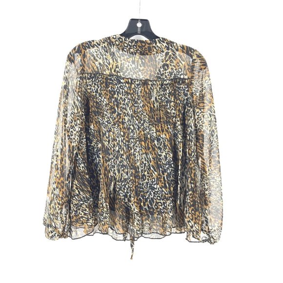 Ciel USA Women's Animal Print Cheetah Leopard Blouse Top Shirt Small Sheer Lined - Picture 3 of 7